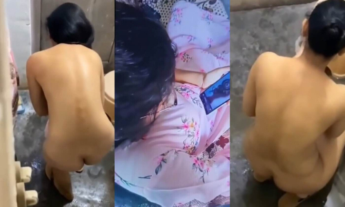 Beautiful Milky Body Indian Sister Spying by her Brother