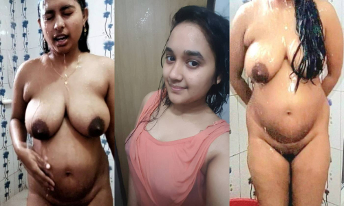 Bhabhi Showing Huge Busty Boobs with Big Dark Ereolas Bathing Pissing Hairy Pussy