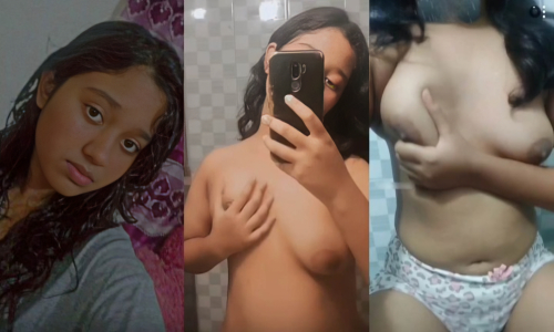 Horny Cute GF Showing Pressing Boobs
